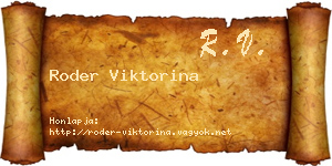 Roder Viktorina névjegykártya